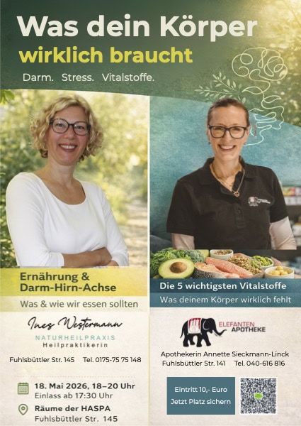 Flyer für den Vortrag: Was Dein Körper wirklich braucht